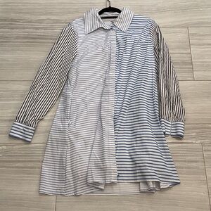 Addison Bay Striped Long Sleeve Button-Down Dress